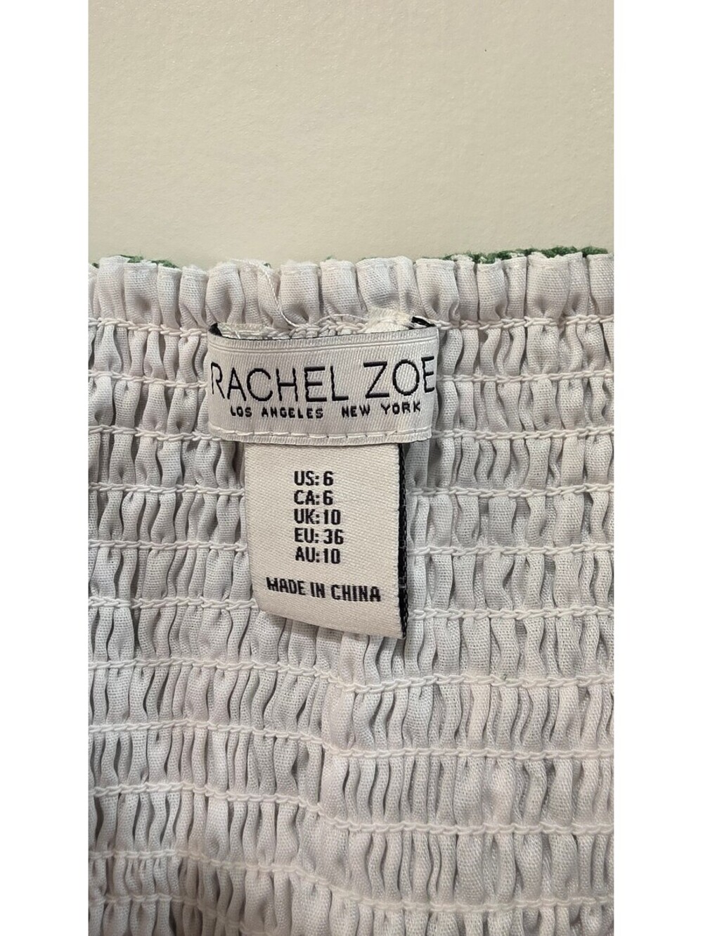 Rachel Zoe Green and White Linen Blend Romper Size 6 - Picture 4 of 9